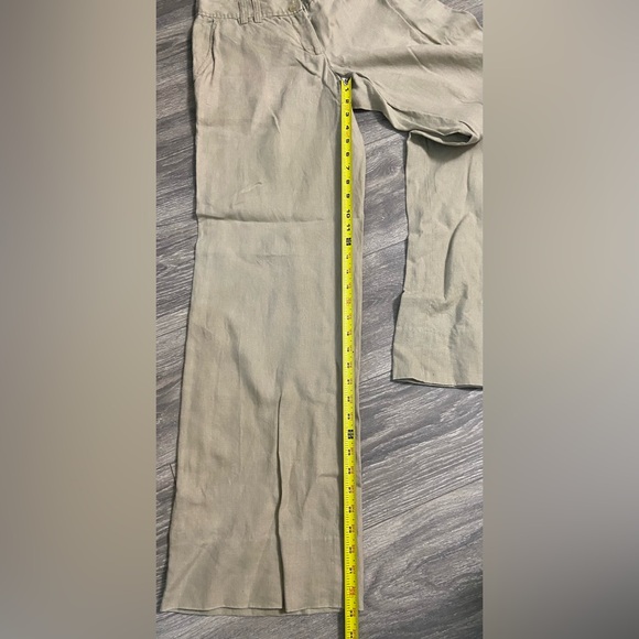 NWOT, Michael Kors Linen Khaki Slacks High Waisted Pockets Women’s Size 6 Pants - Picture 13 of 16